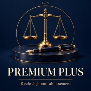 LSV Premium Plus rechtsbijstand abonnement in donkerblauw en goud