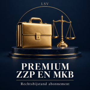 LSV Premium ZZP en MKB rechtsbijstand abonnement in donkerblauw en goud